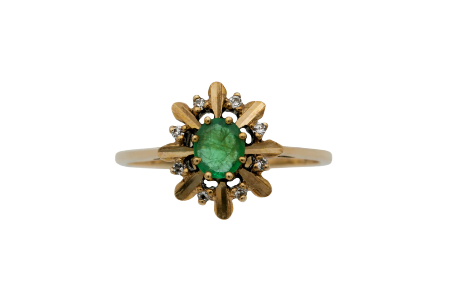 Astra Ring Gelbgold mit Smaragd und Diamanten