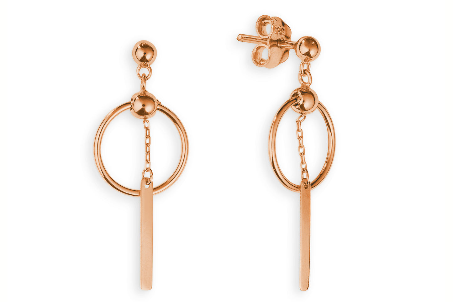 Ohrringe mit Pendel Rosegold