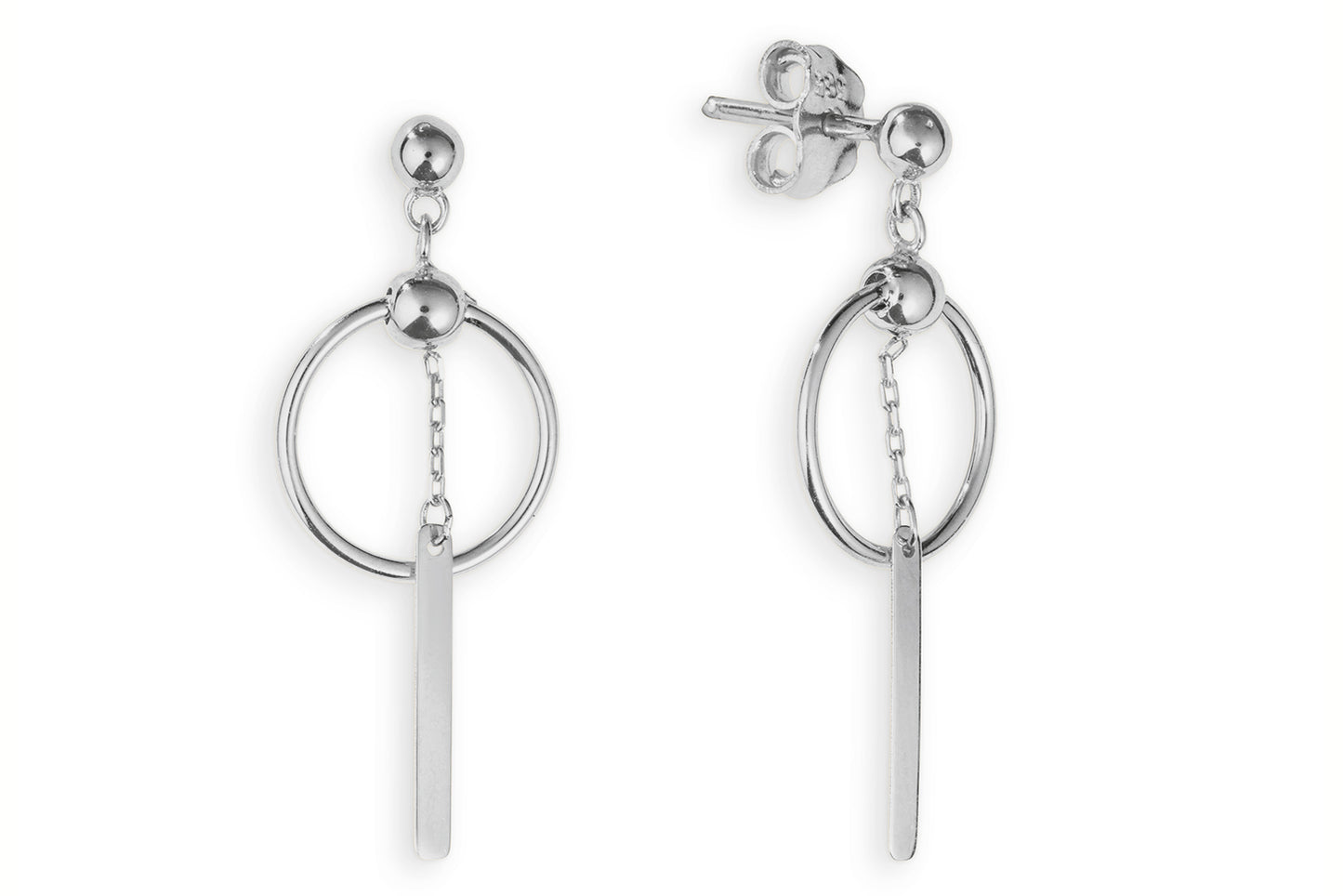 Ohrringe mit Pendel Weissgold