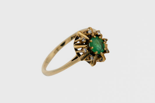 Astra Ring Gelbgold mit Smaragd und Diamanten