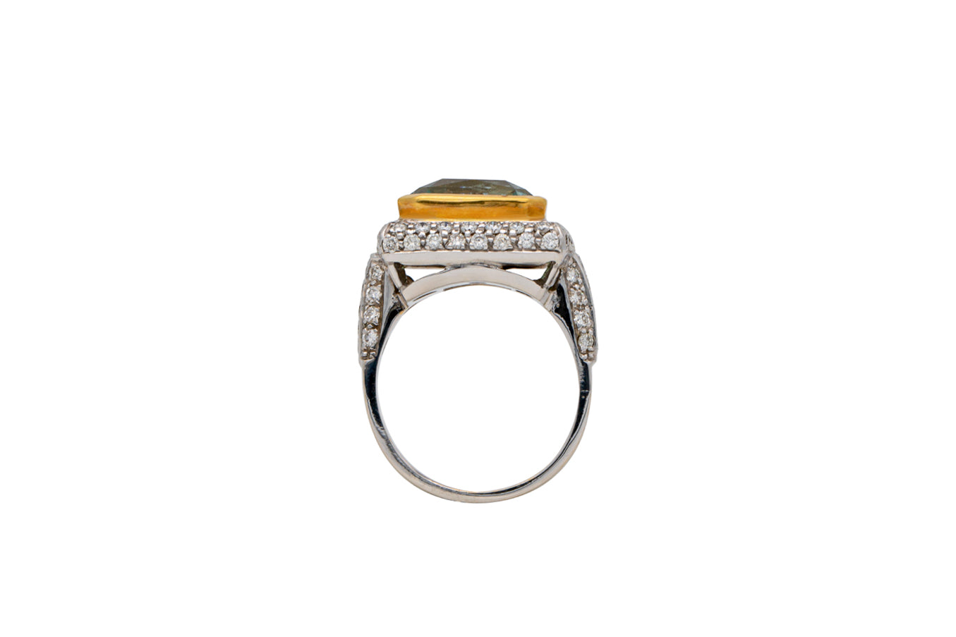 Cocktail Ring Weissgold mit Aquamarin