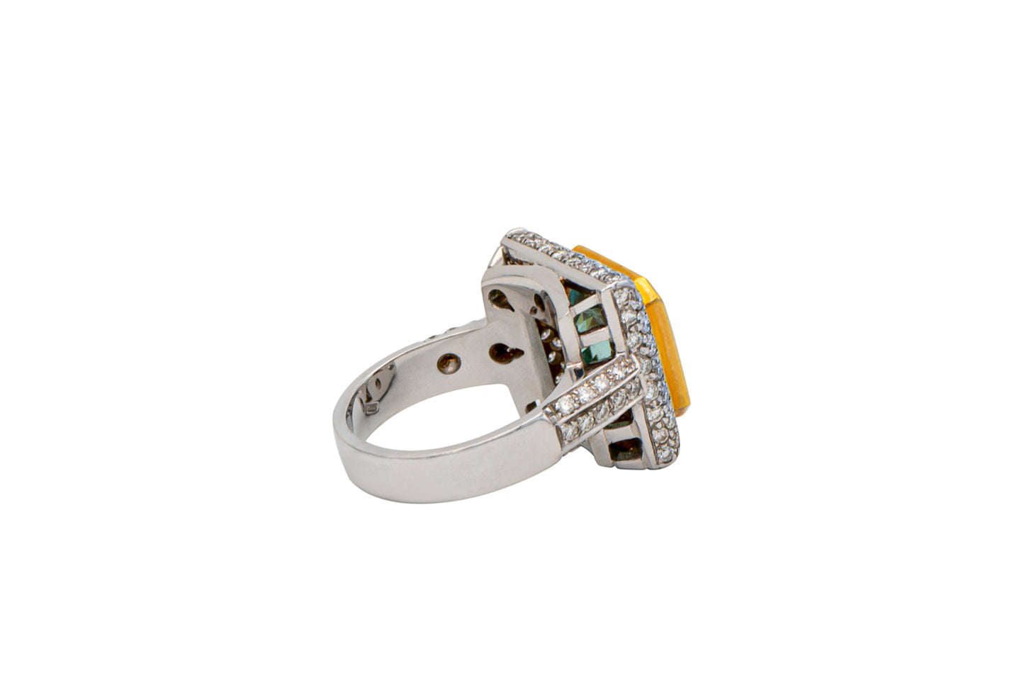Cocktail Ring Weissgold mit Aquamarin