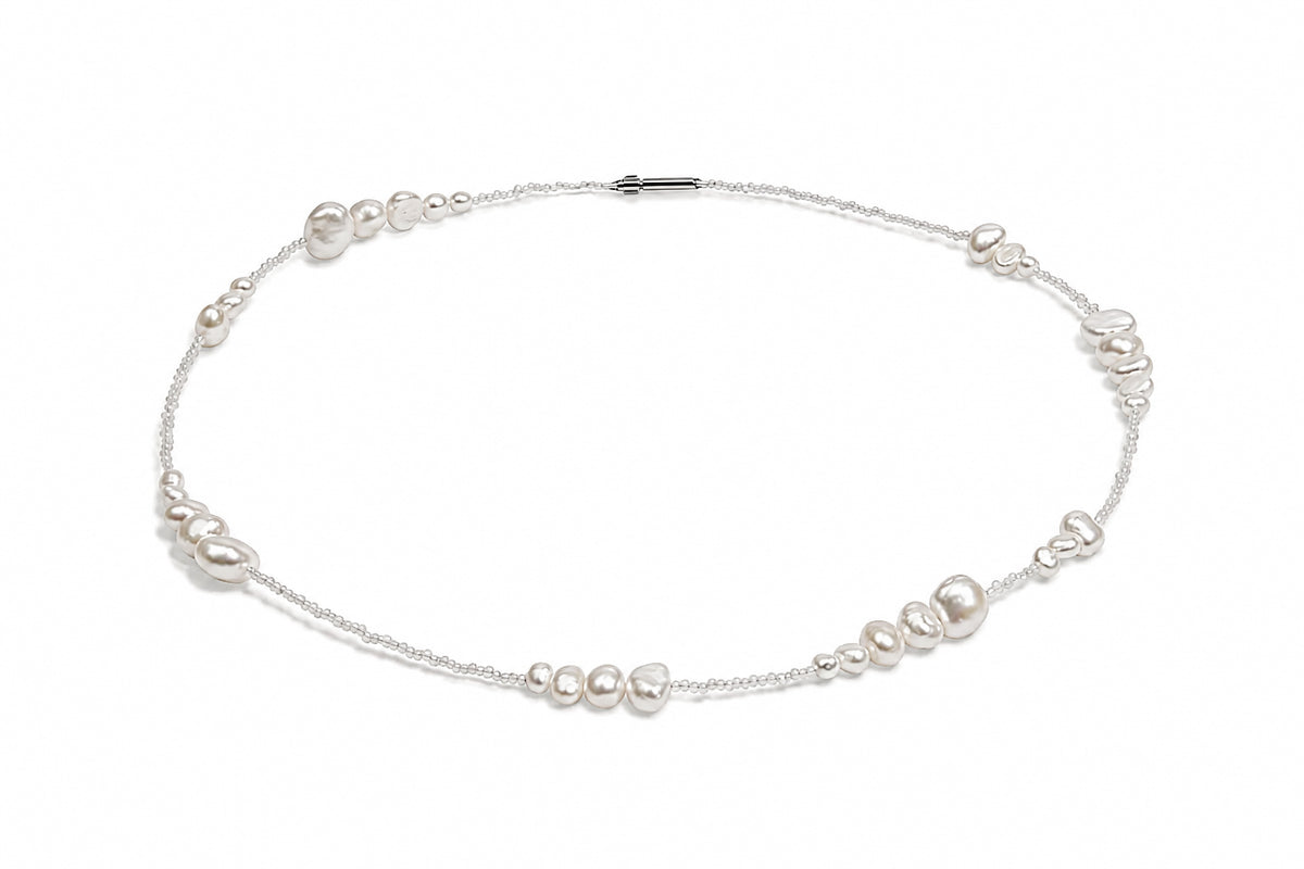 Collier mit Perlen und Zirkon