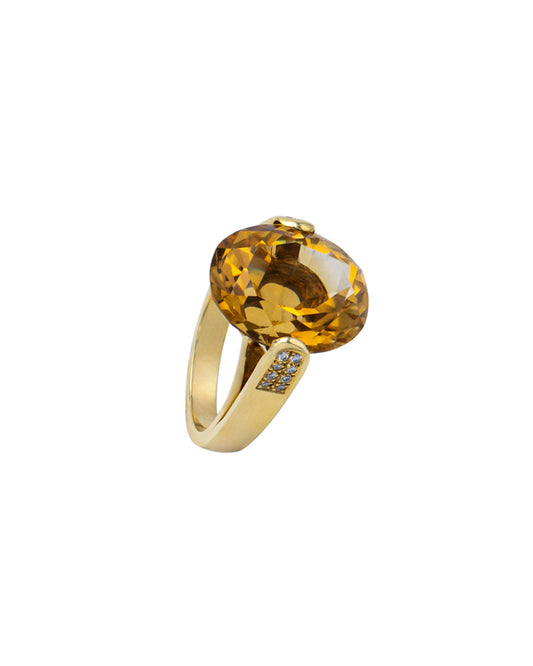 Cocktail Ring Gelbgold mit Citrin