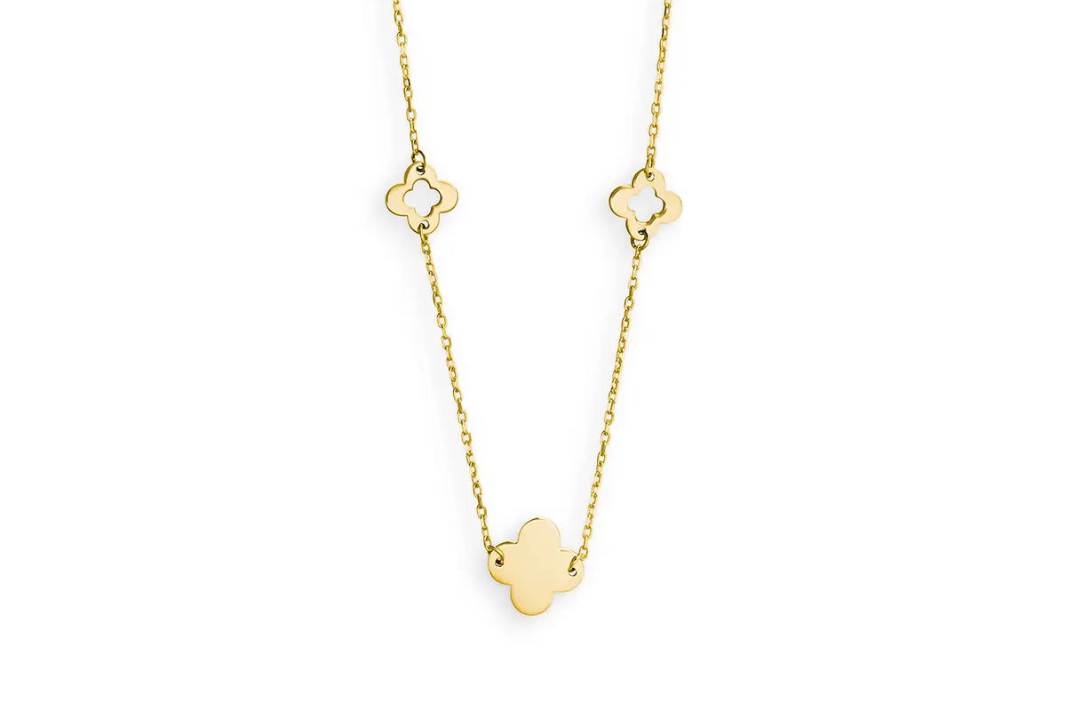 Collier Blumen Gelbgold