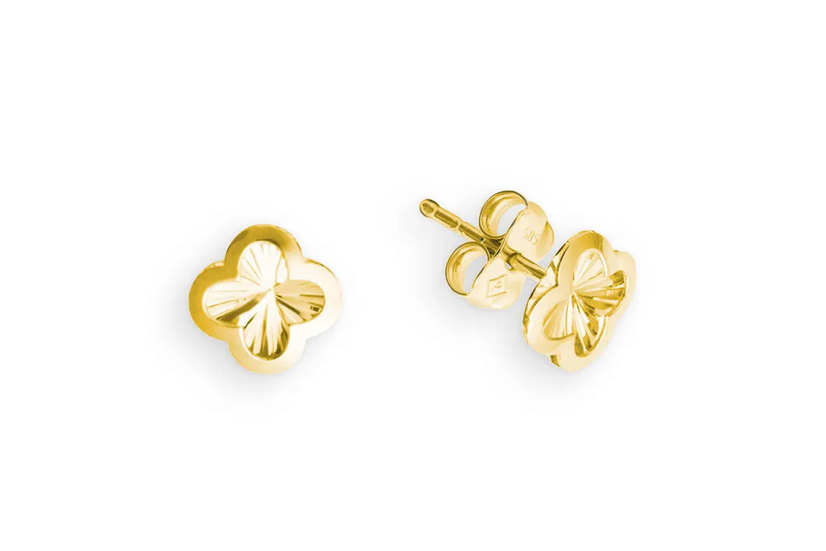 Ohrstecker Blumen Gelbgold
