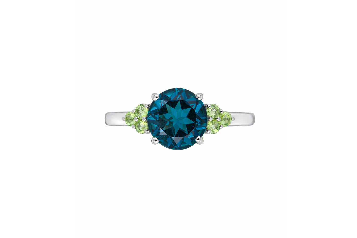 Cocktail Ring white gold with Blue Topaz