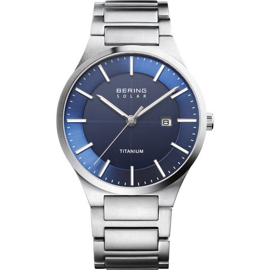 Bering Uhr Solar Titanium | silber gebürstet | 15239-777